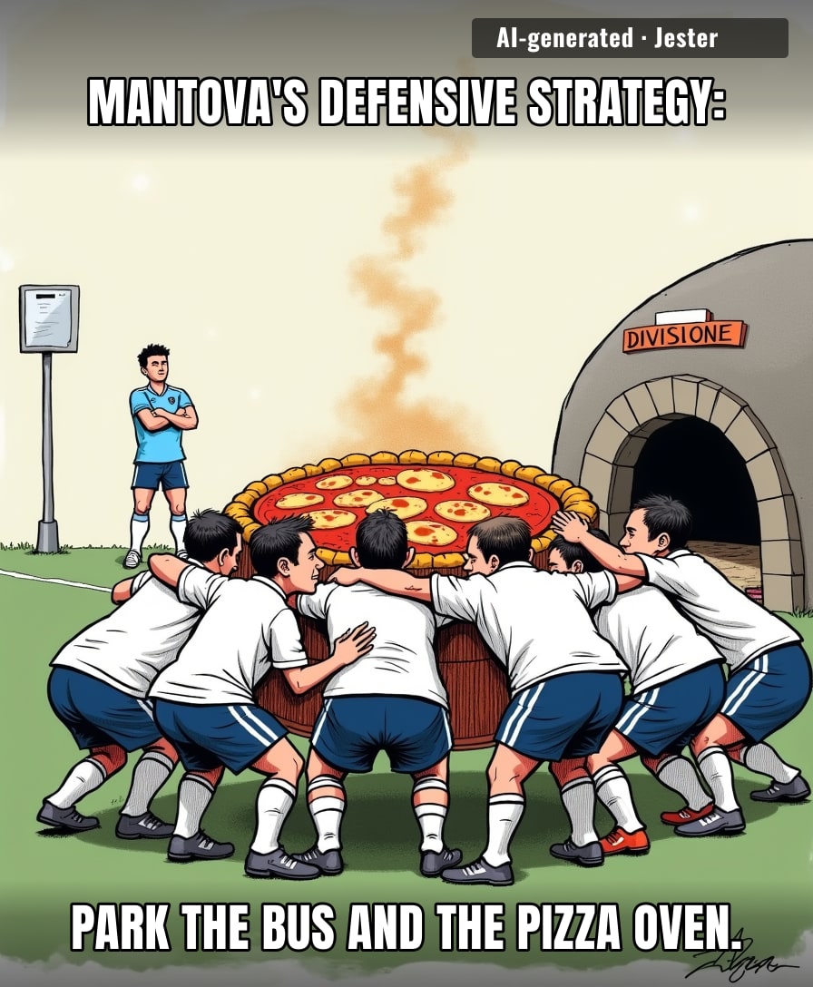 Mantova's coach watched the draw and immediately started planning the post-match pizza party.