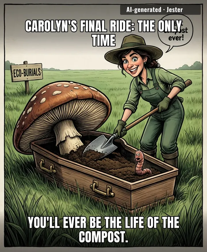Only in Australia do you decompose with a carbon footprint smaller than your funeral bill.