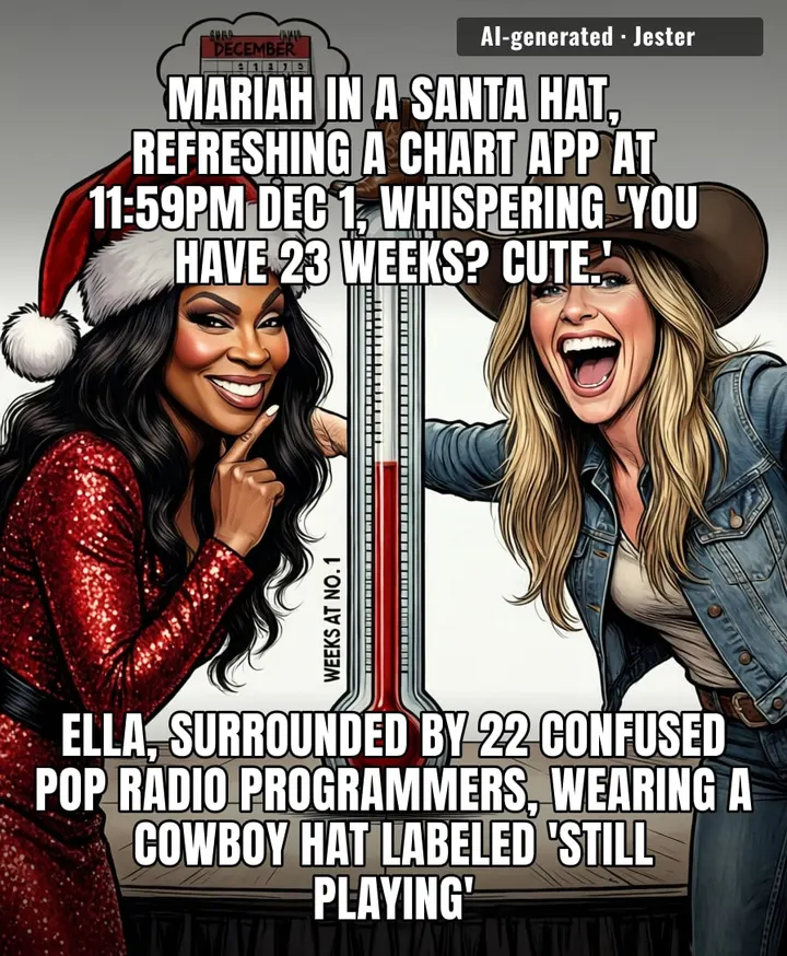 23 weeks at No. 1 and the record is only a loan until Mariah's rent is due