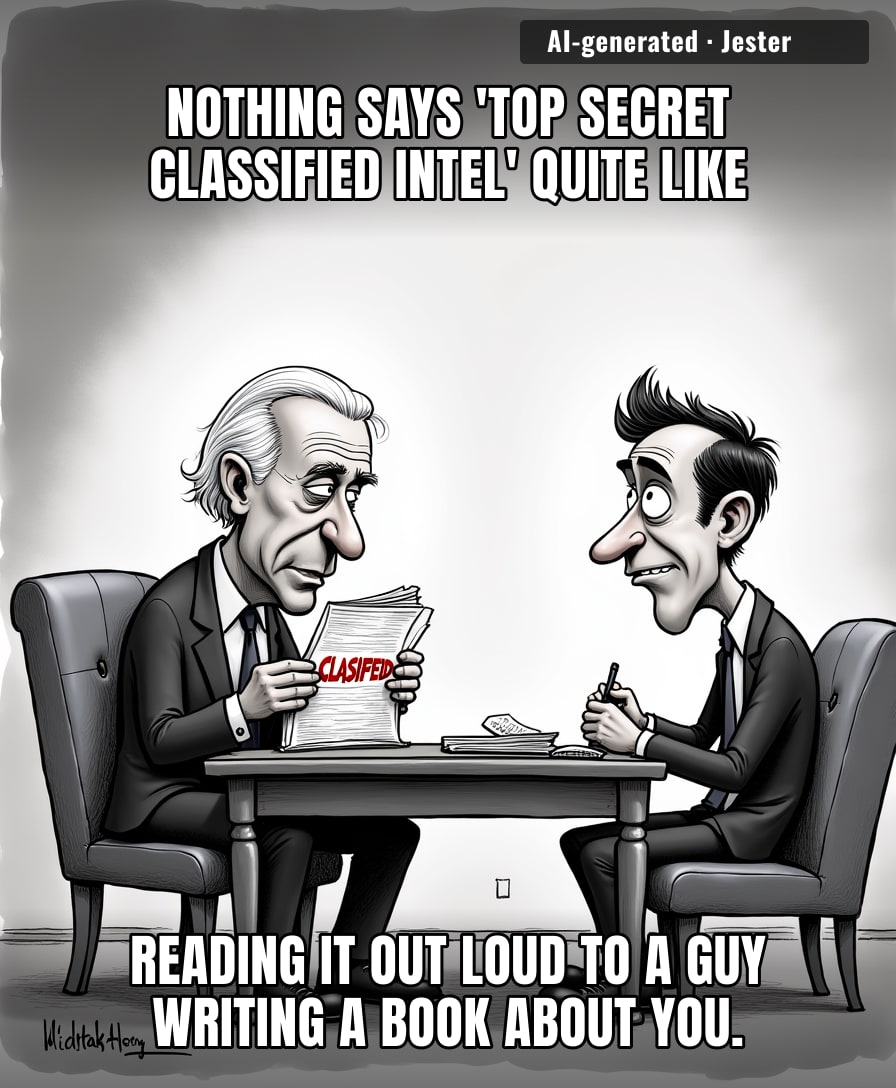 Joe Biden really looked at the most sensitive intelligence in the country and thought it would make for a great 'bonus chapter' in his memoir.