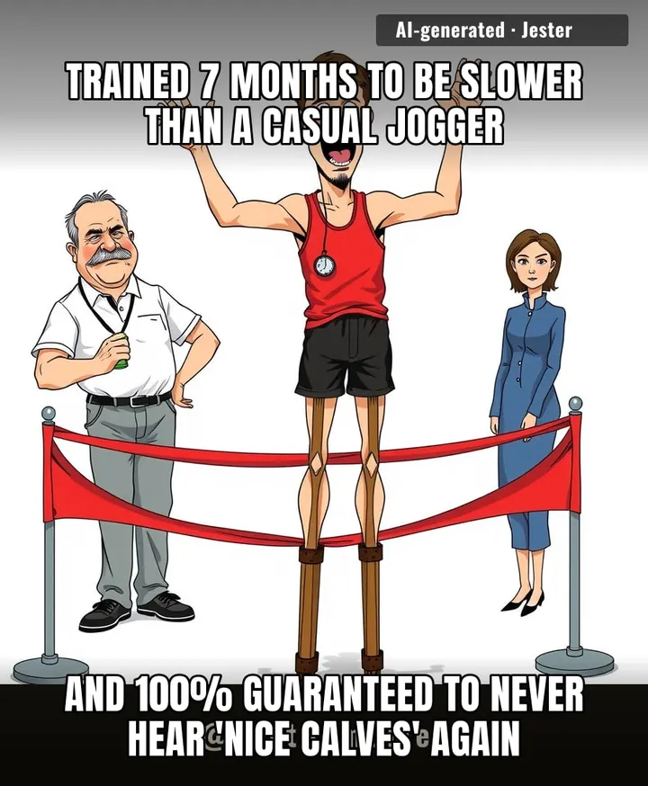 seven months of training to run a time my uncle does on a treadmill while watching the news