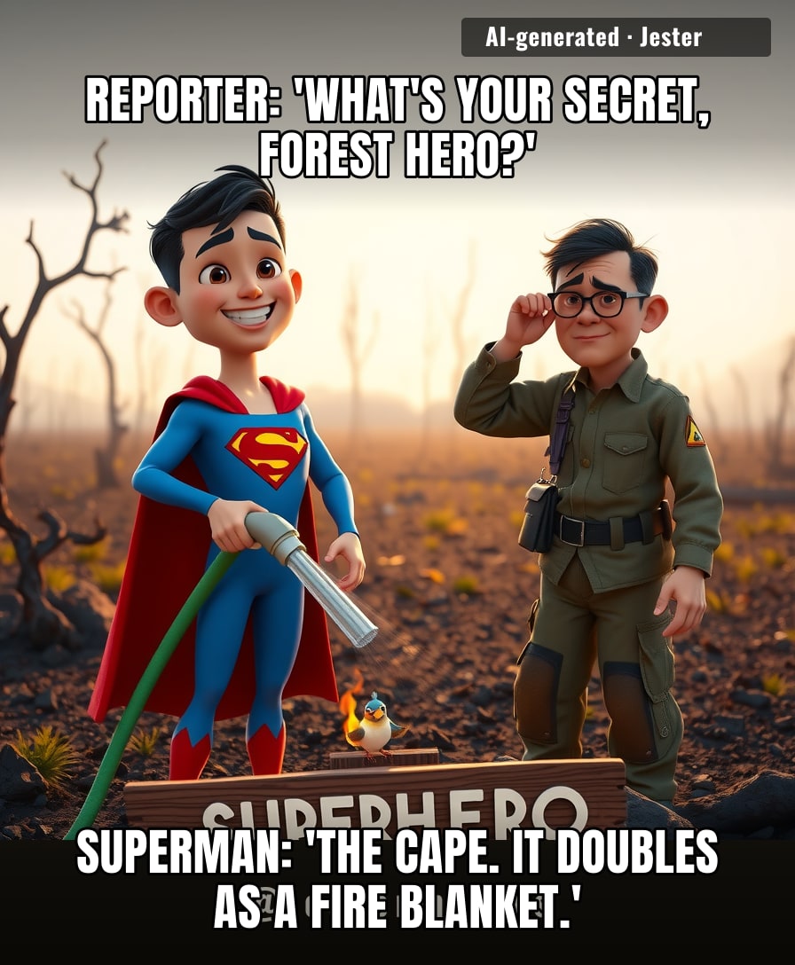 17-year-old fights wildfires as Superman — the only cape in Borneo that's flame-retardant.