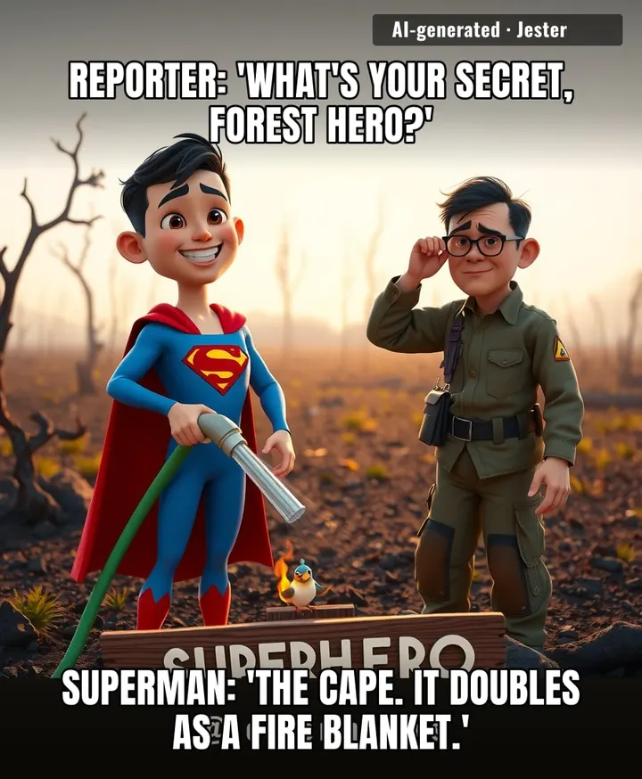 17-year-old fights wildfires as Superman — the only cape in Borneo that's flame-retardant.