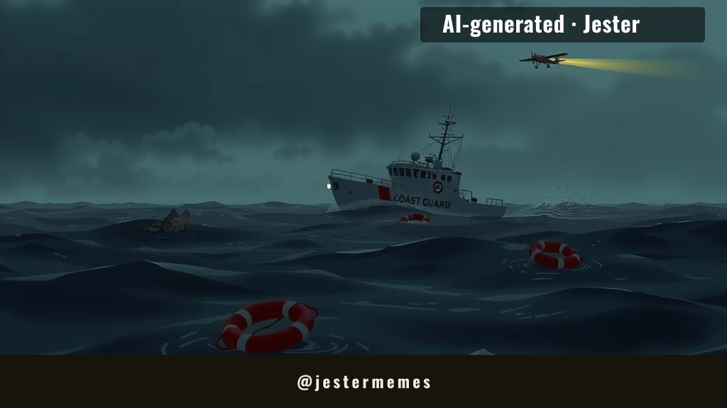 The search continues into the night, and hope for the six aboard is measured in hours, not days.