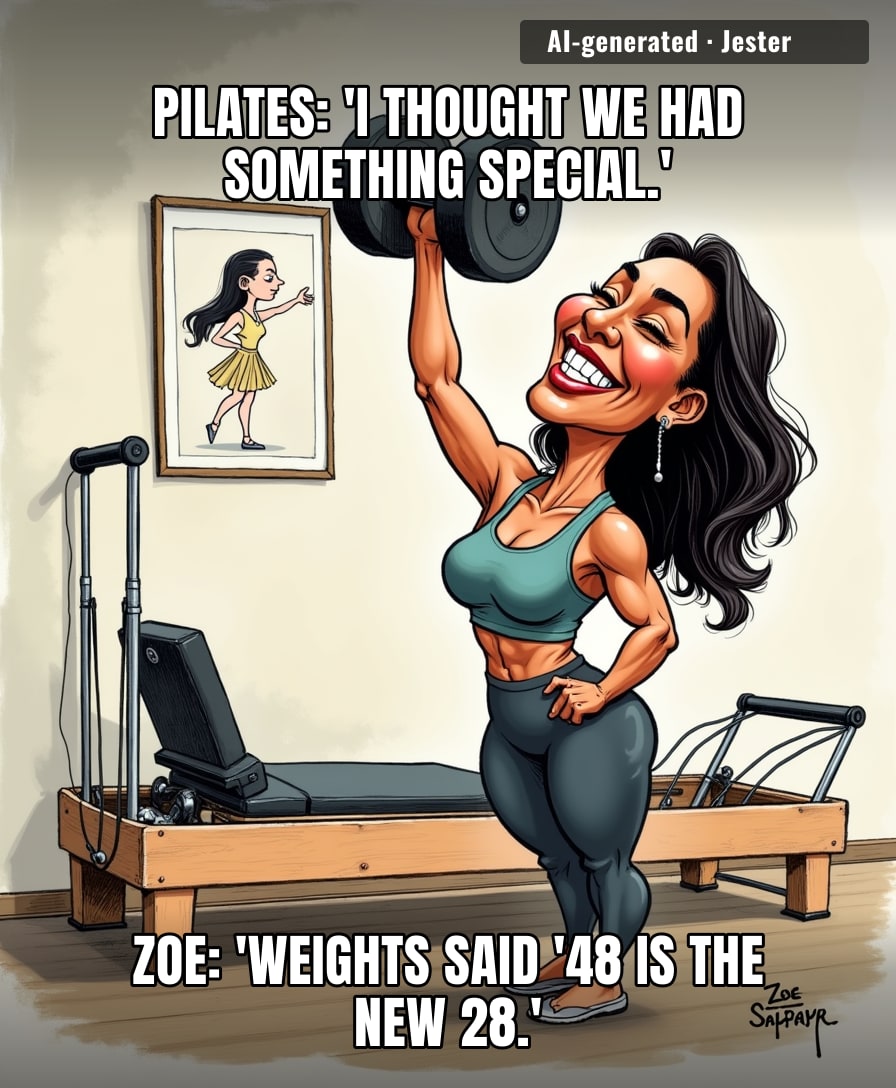 Zoe Saldaña discovered that at 48, the only six-pack that matters is the one in her hand.