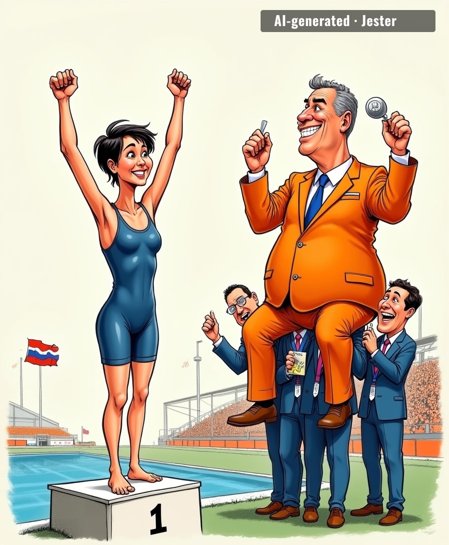 Roos swims a Belgian record and the national news leads with a Dutchman's job offer—Belgian sports fans know that feeling.