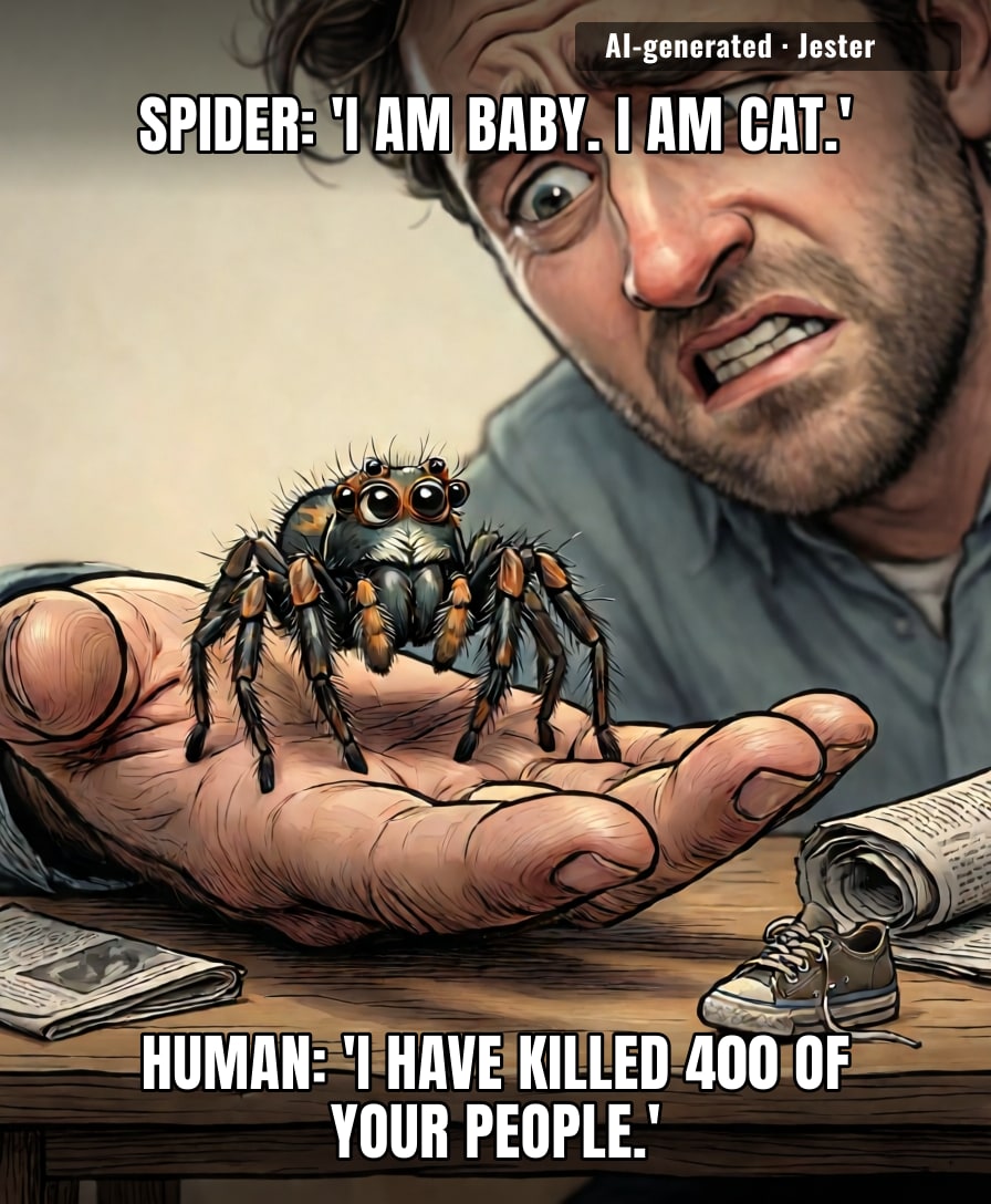 loafing is the only behavior spiders and cats share without judgment