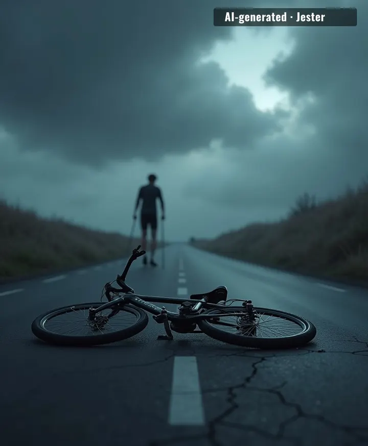 A champion’s year ends on a roadside, not a podium.