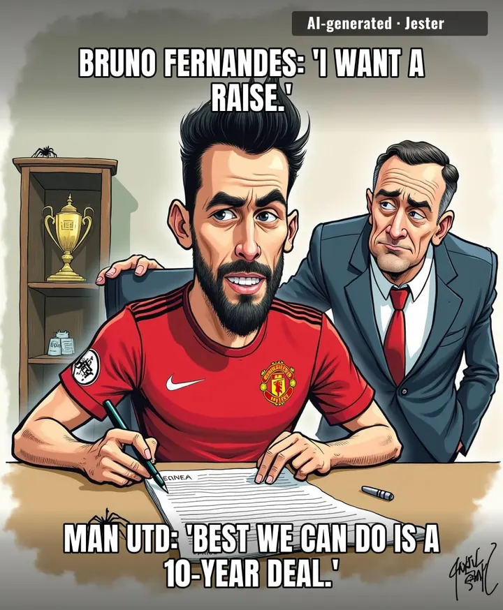 Man Utd's contract strategy: pay Bruno so much he forgets the trophy cabinet's been empty since 2017.