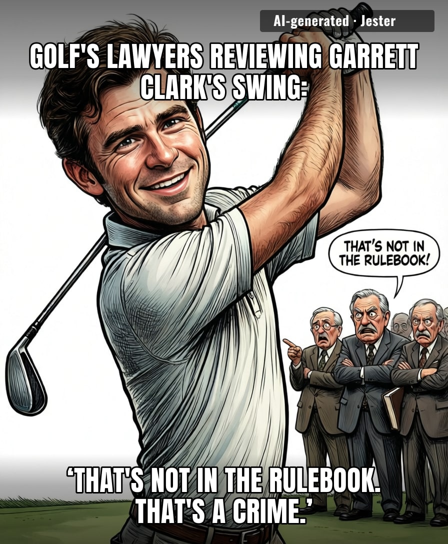Garrett Clark just committed a felony by making golf look fun, and the PGA is now drafting a law against joy.