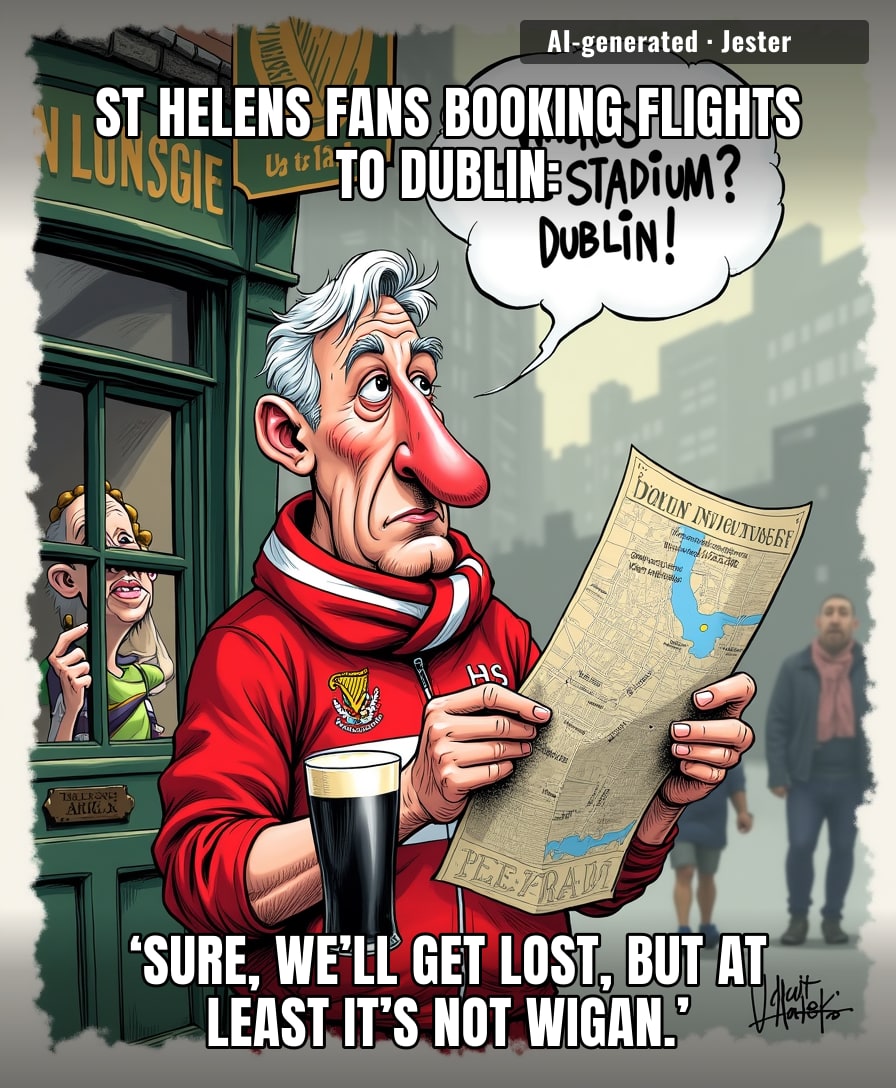 St Helens fans are so excited to play in Dublin they’ve already planned their excuses for getting lost on the way to the stadium.
