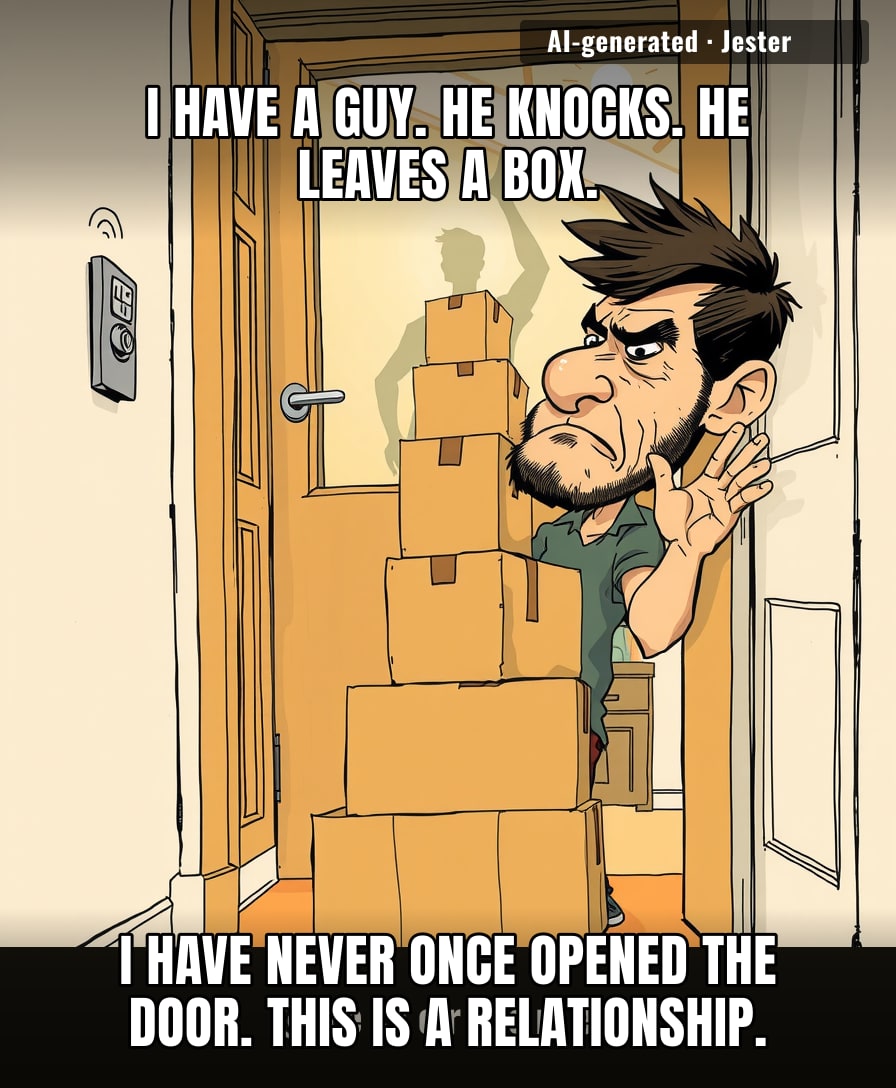 the delivery guy has seen more of my hallway than my own mother
