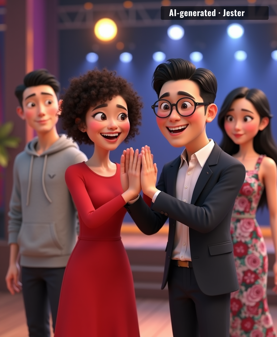 Some couples bond over shared interests; these two bond over shared first-kiss partners.