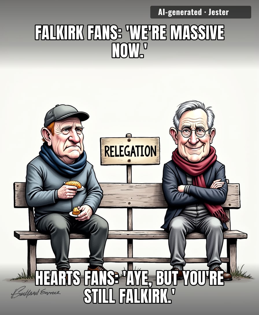 Falkirk fans brought a scarf to a war they've been losing since 1876, and somehow they're still surprised the wind's against them.
