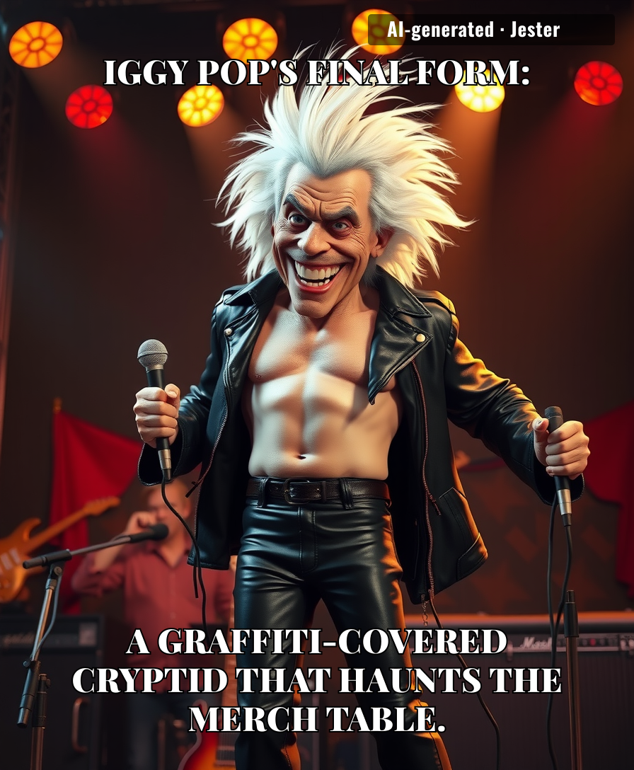 Iggy Pop evolving into a sentient leather jacket with abs is the only logical next step.
