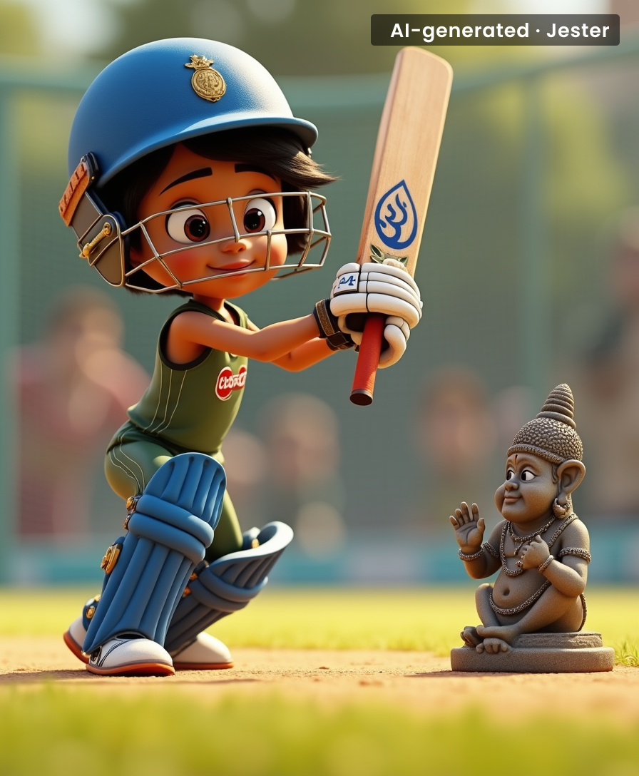 This kid just combined religion and cricket in a way that even MS Dhoni would be proud of.