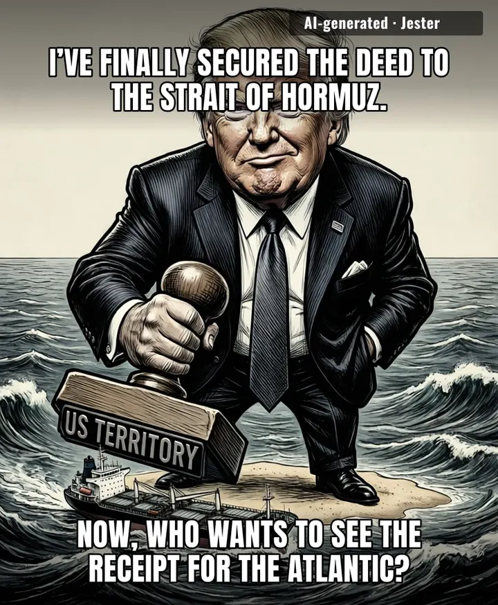 Trump claiming he owns a shipping lane is like your uncle trying to charge the neighbors for walking on the sidewalk in front of his house.