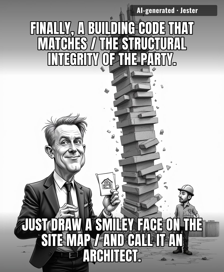 The Liberal Party is trading their 2,000-page rulebook for a sticky note, which is the exact professional pivot I expect from people who think 'deregulation' is a synonym for 'forgetting to check if the roof stays on'.