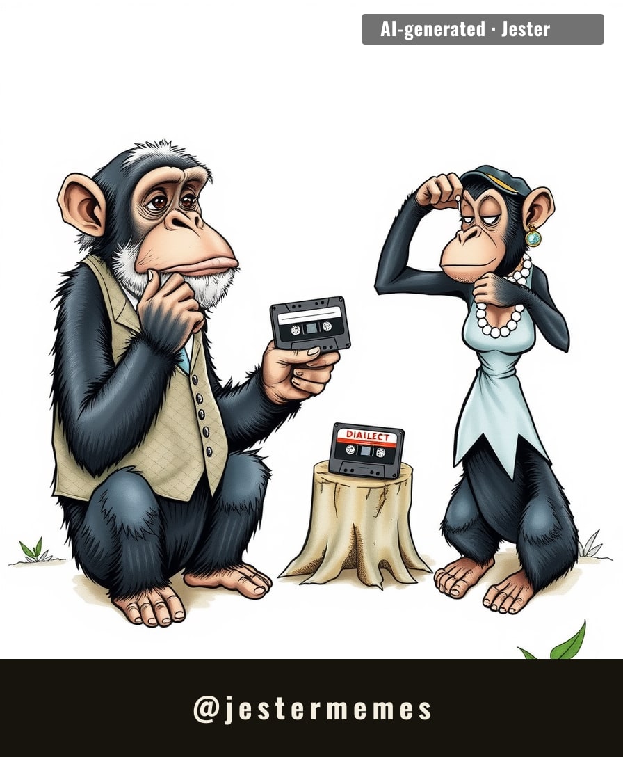 Great, so now even the chimps at the zoo are judging my pronunciation.