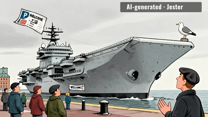 A 65,000-tonne warship pulling into Belfast to be admired is just a lad posting his new car in the group chat.