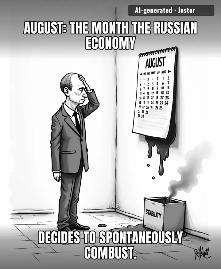 Putin treating August like a recurring software bug that you just ignore until the server room burns down.