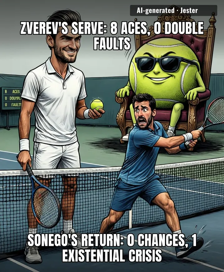 Sonego didn't lose to Zverev, he lost to a man whose serve has a higher IQ than my life choices.