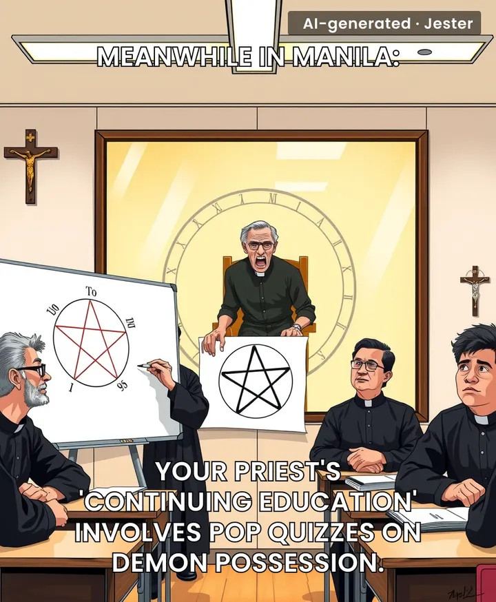 That one-way mirror isn't for family counselling—it's your priest's version of 'grade your lab partner.'
