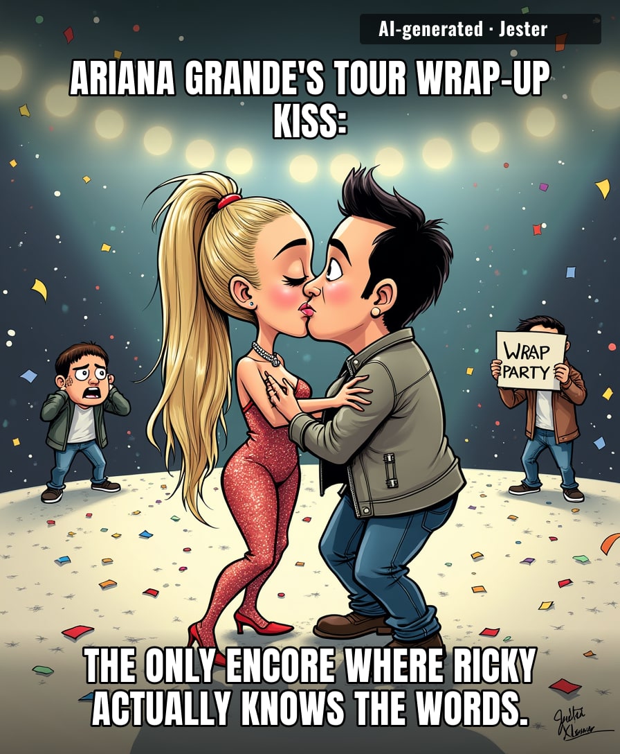Ricky's getting a Grammy-level performance and all he has to do is stand there and pucker.