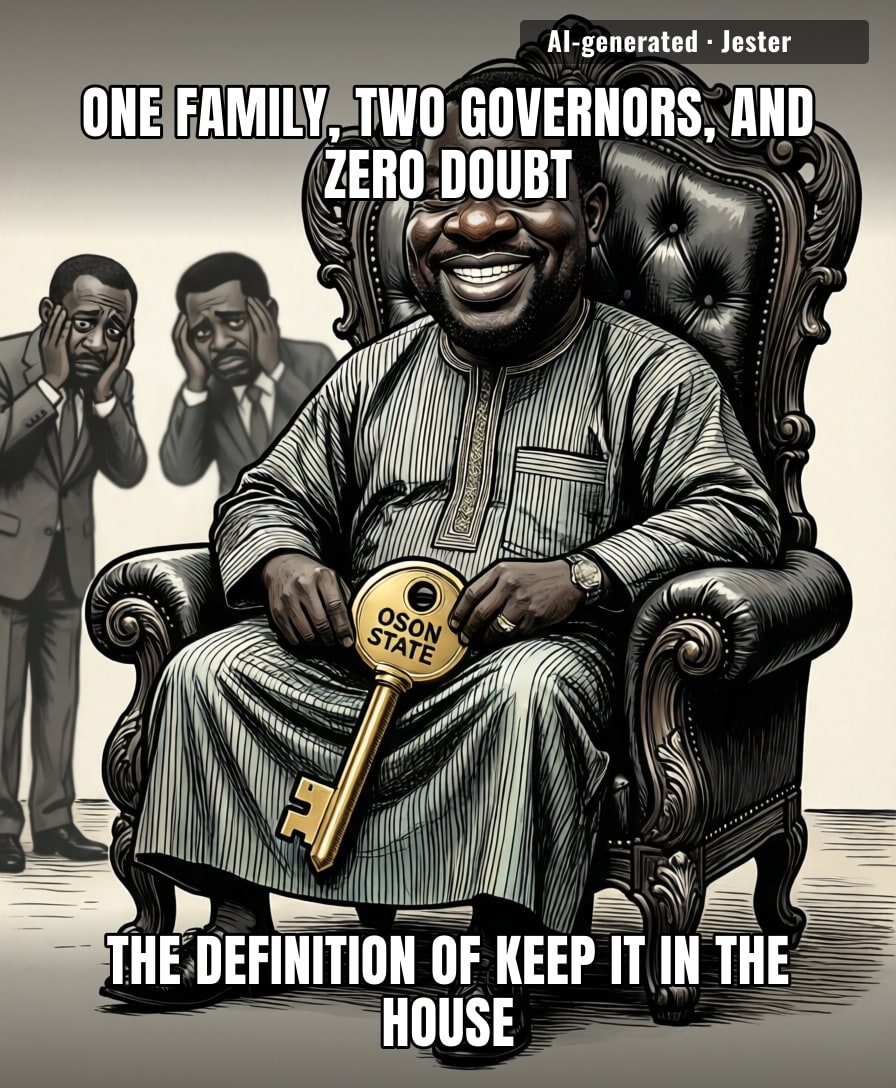 At this rate, the Osun state budget is just going to be a direct deposit into the Adeleke family savings account.