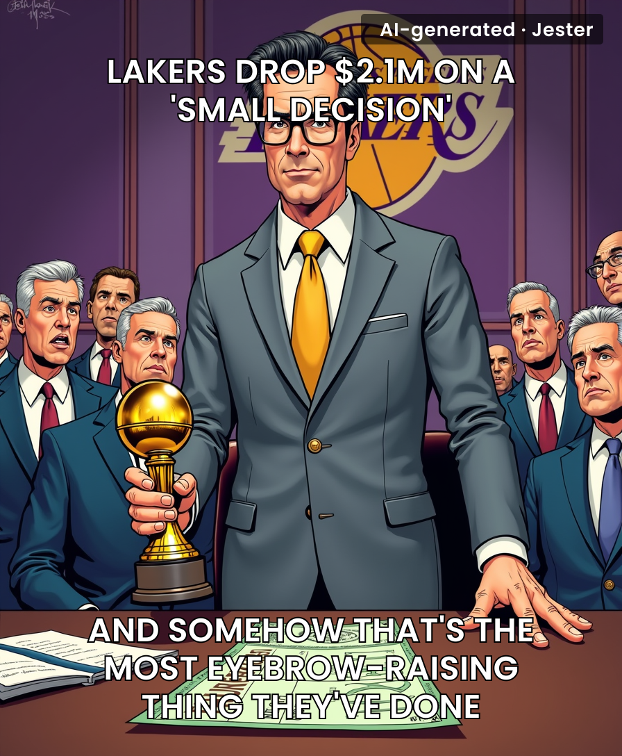 The Lakers have finally found a way to make $2.1M feel like pocket change and a crisis all at once.
