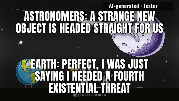we spent 30 years worried about asteroids and the universe just quietly started throwing new shapes at us