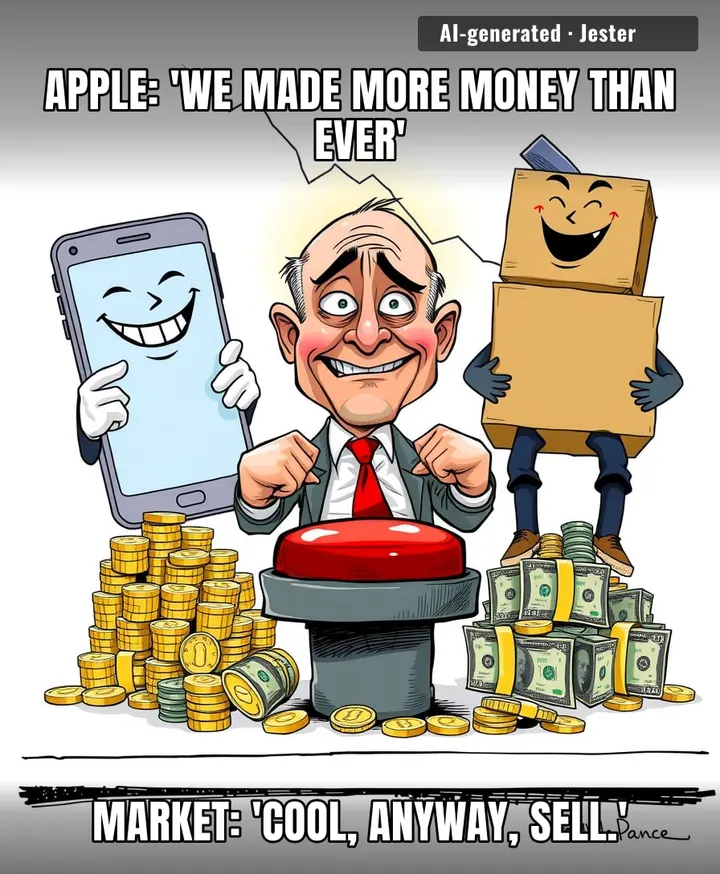 Tech is so rich that a merely excellent quarter reads as bad news — the market crying over an A-.