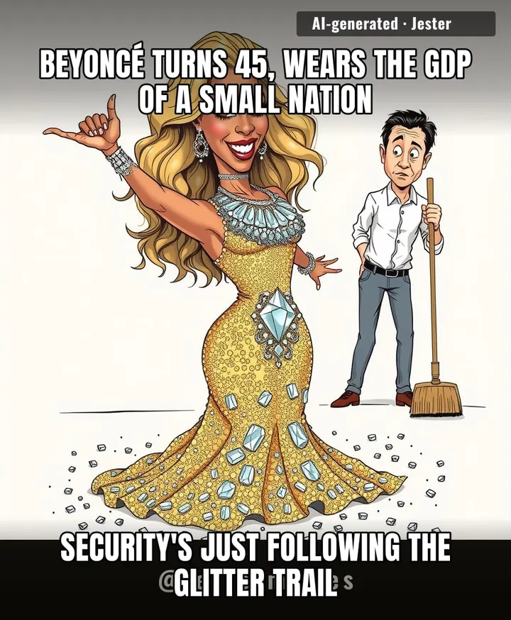 Beyoncé at 45: making the sun look like a nightlight and my savings account look like a typo.