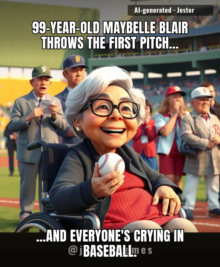 Maybelle Blair: 99 years old, four broken ribs, and still threw a better first pitch than most of us can throw a tantrum.