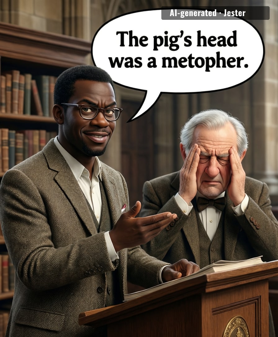 Cambridge's academic standards: cite your sources, unless the source is a farm animal.