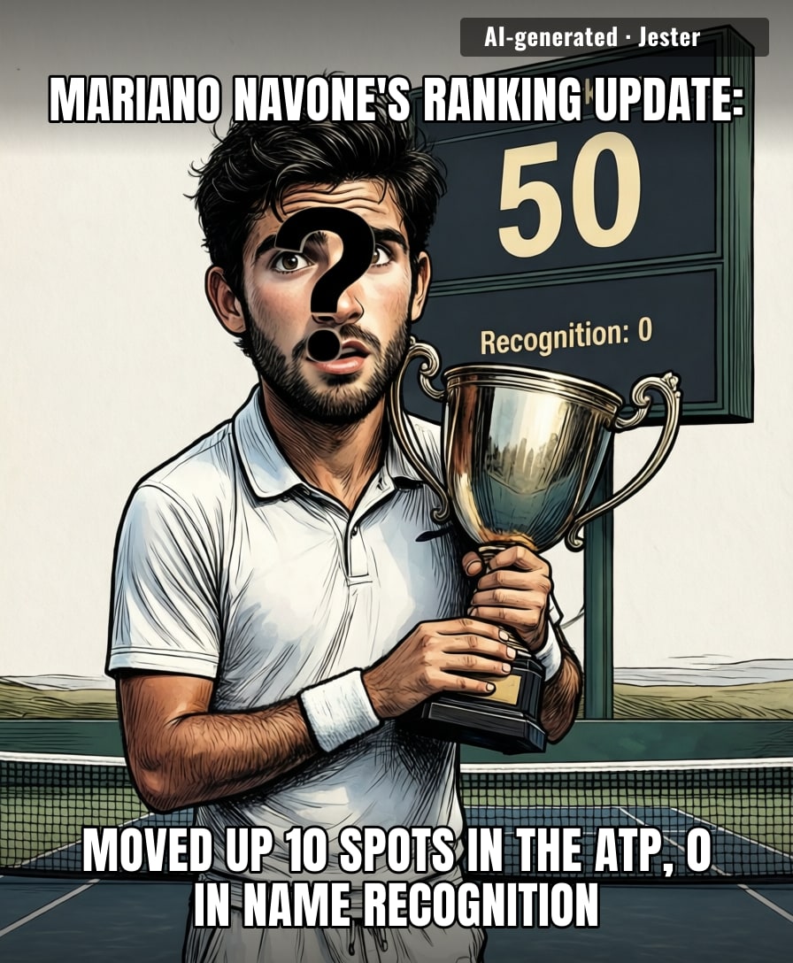 Navone's so anonymous that when he wins a match, the trophy just says 'To Whom It May Concern.'