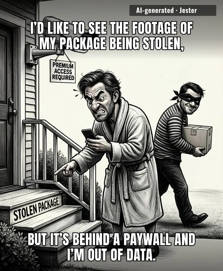 The only thing more humiliating than getting robbed is needing to pay the neighborhood watch app for the privilege of watching it happen to you.