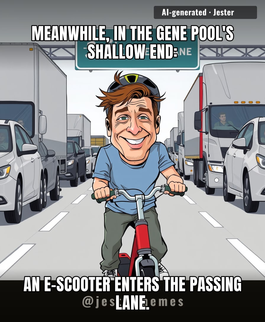 Nothing says 'I peaked in high school' like treating the 401 as your personal scooter lane.