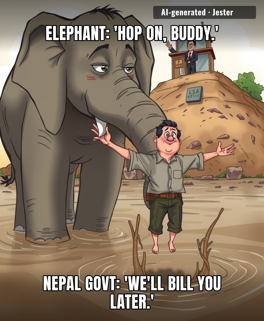My landlord raises my rent by 20% and I complain, but the elephant just did a free rescue. I see where the real generosity is.