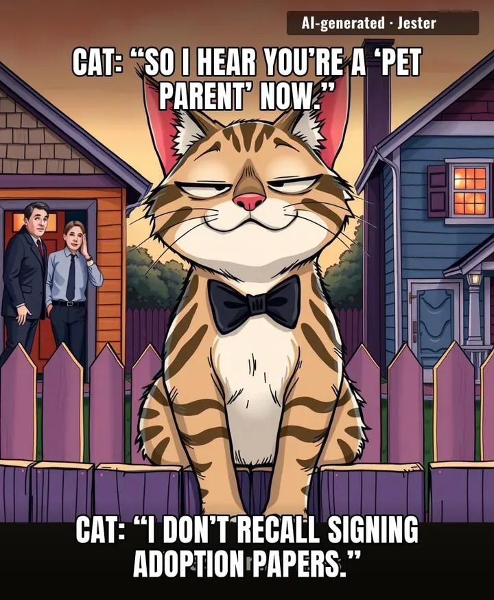 The cat’s lawyer will be in touch about custody of the couch.