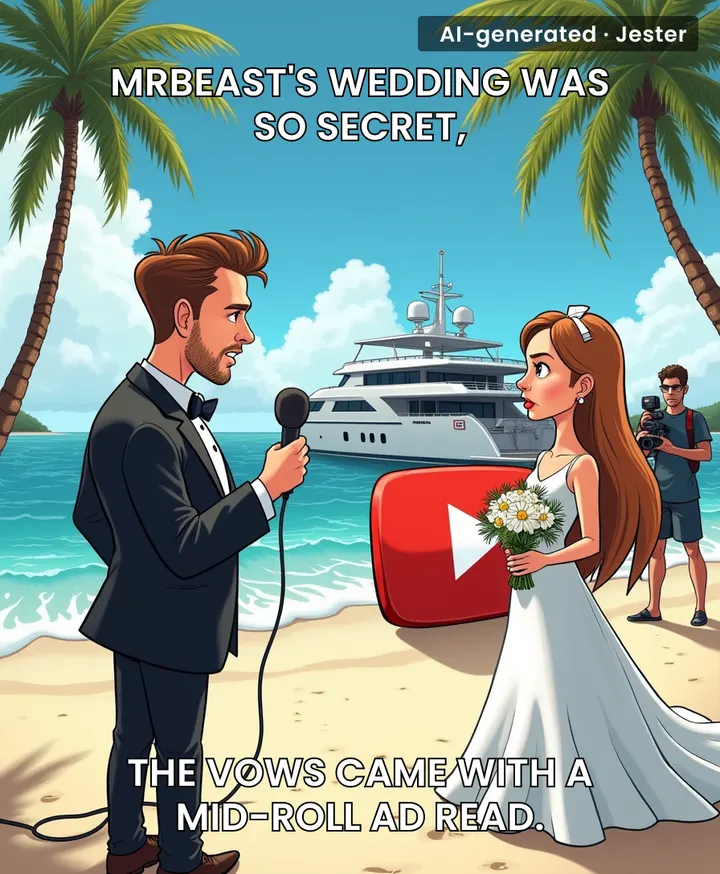 He spent millions on a private island wedding and still found a way to film a sponsor segment.