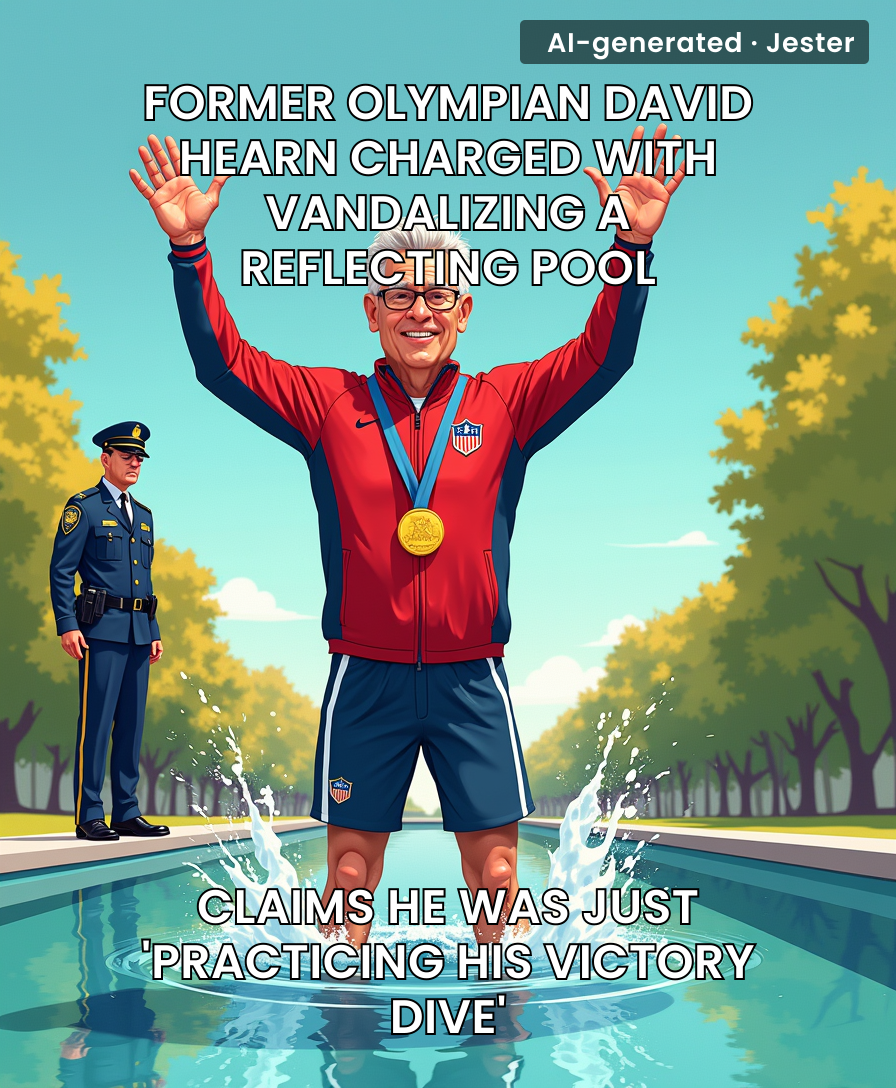 The only medal David Hearn's winning this season is for 'Most Creative Use of a Public Water Feature'.