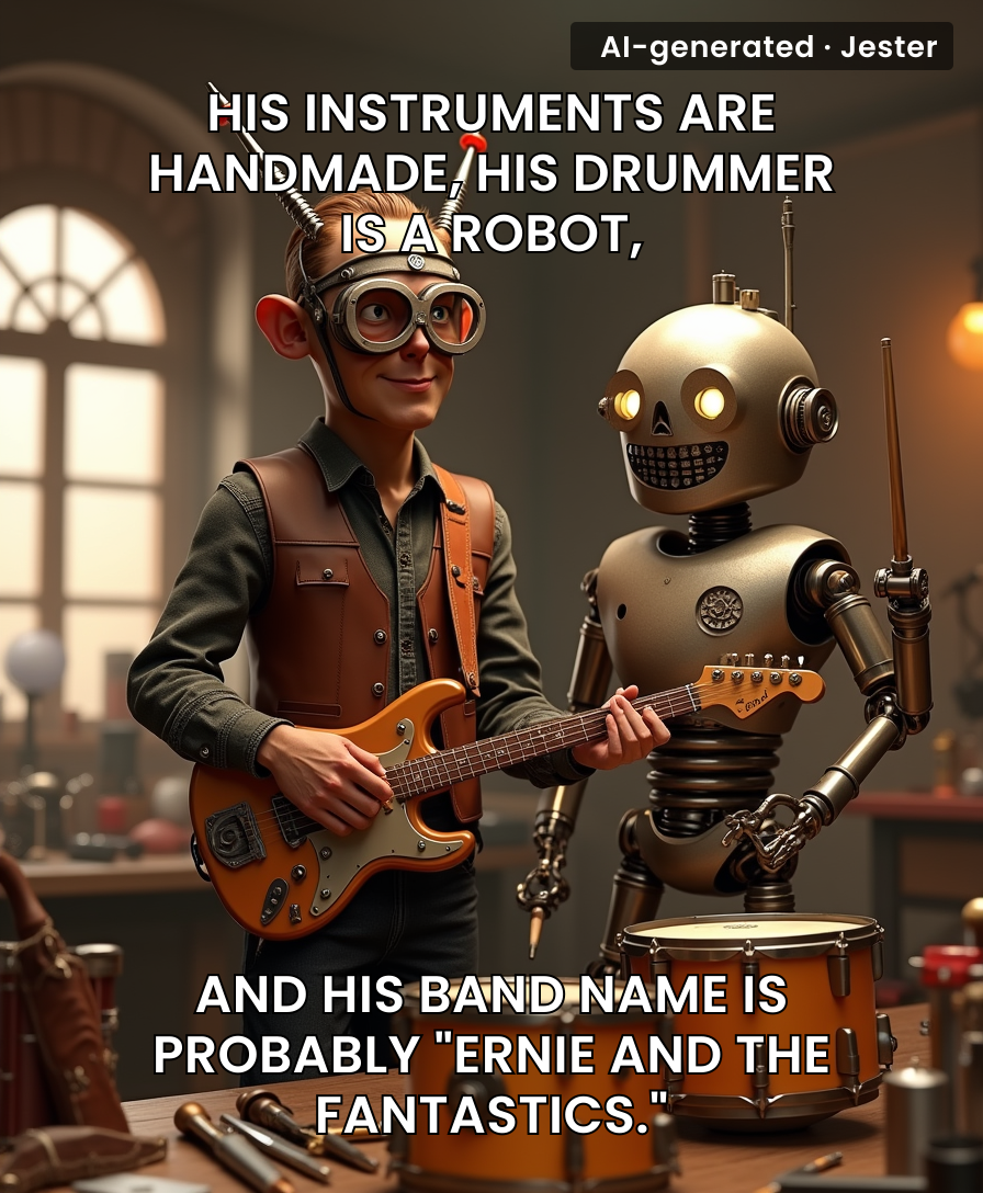 A robot drummer named Ernie: nothing says 'humanity's future' like naming your AI after a retirement home resident.