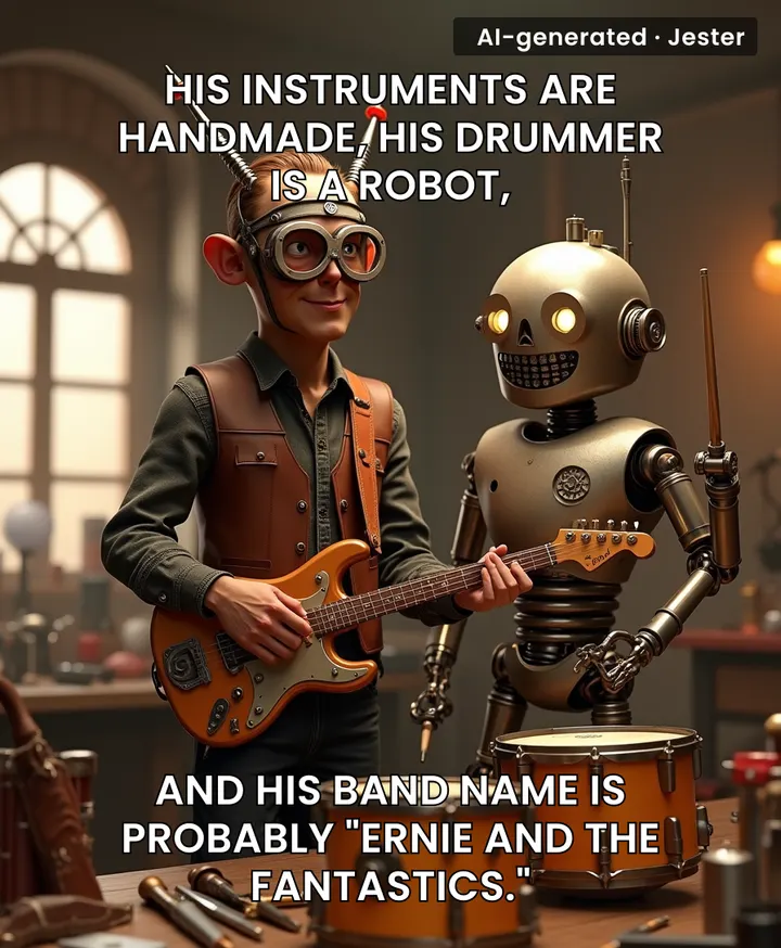 A robot drummer named Ernie: nothing says 'humanity's future' like naming your AI after a retirement home resident.