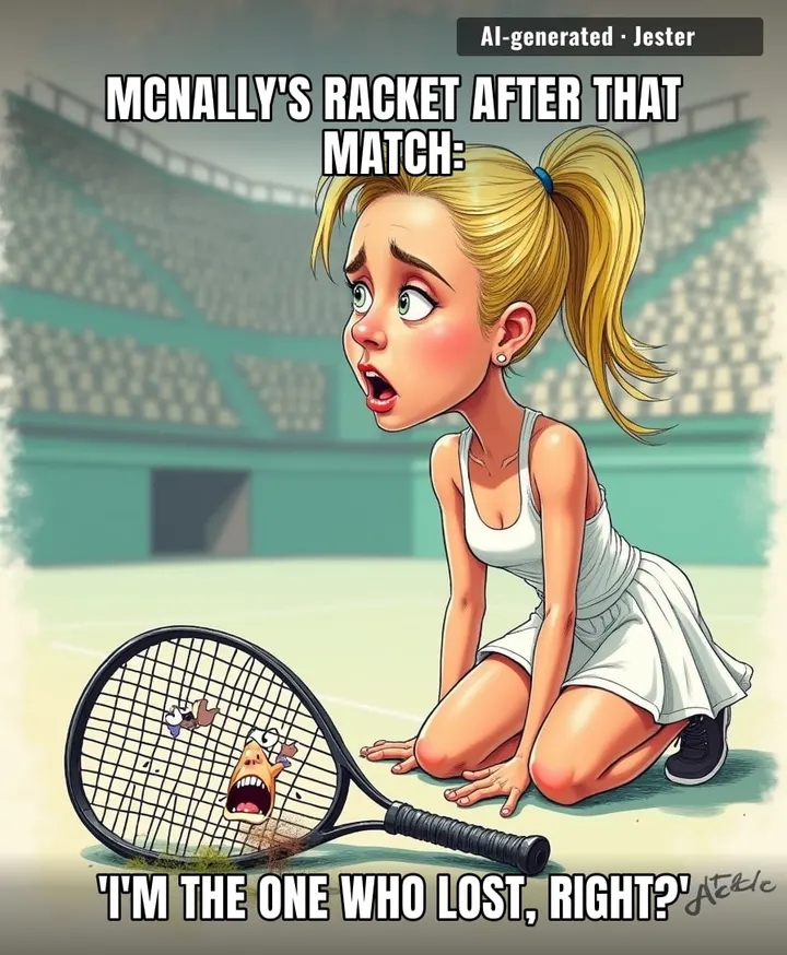 McNally's racket is filing for emotional damages after that third set.