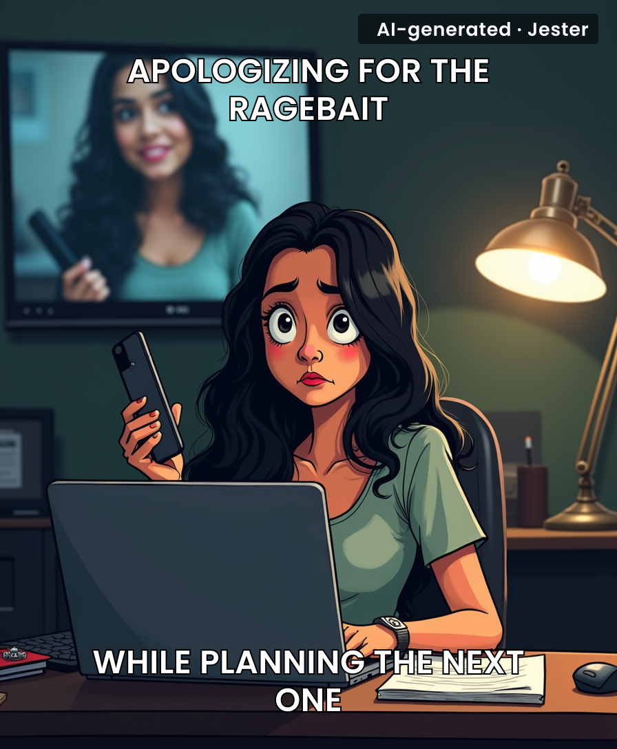 The only thing faster than Sakshi Jha's ragebait going viral was her apology beating it to the timeline.