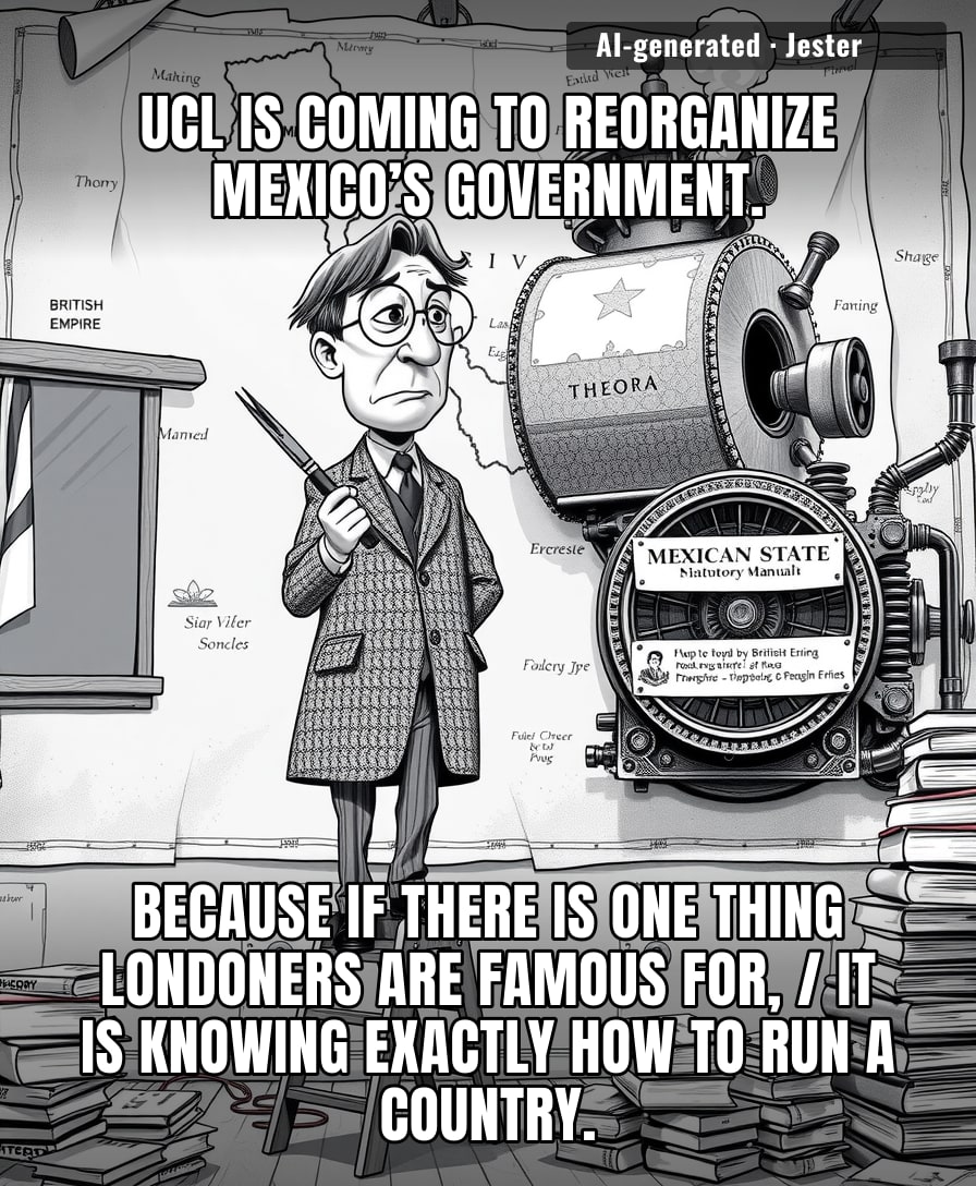 Nothing says 'cutting-edge governance' like a group of academics / who still get lost on the Tube.