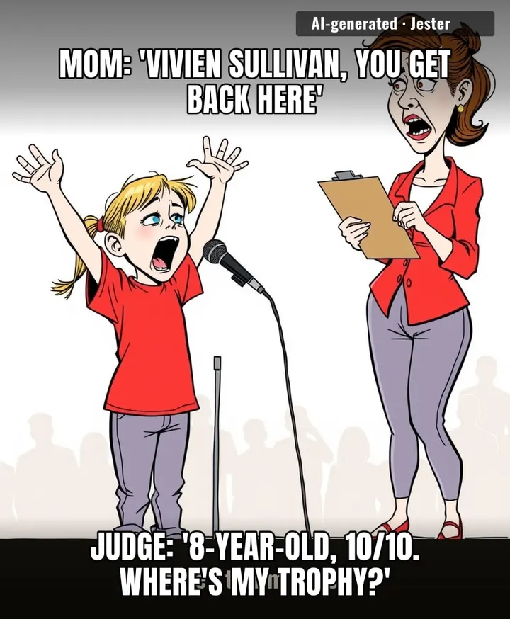 Vivien Sullivan winning a contest for yelling at her mom is the only time a kid's been rewarded for public tantrums.