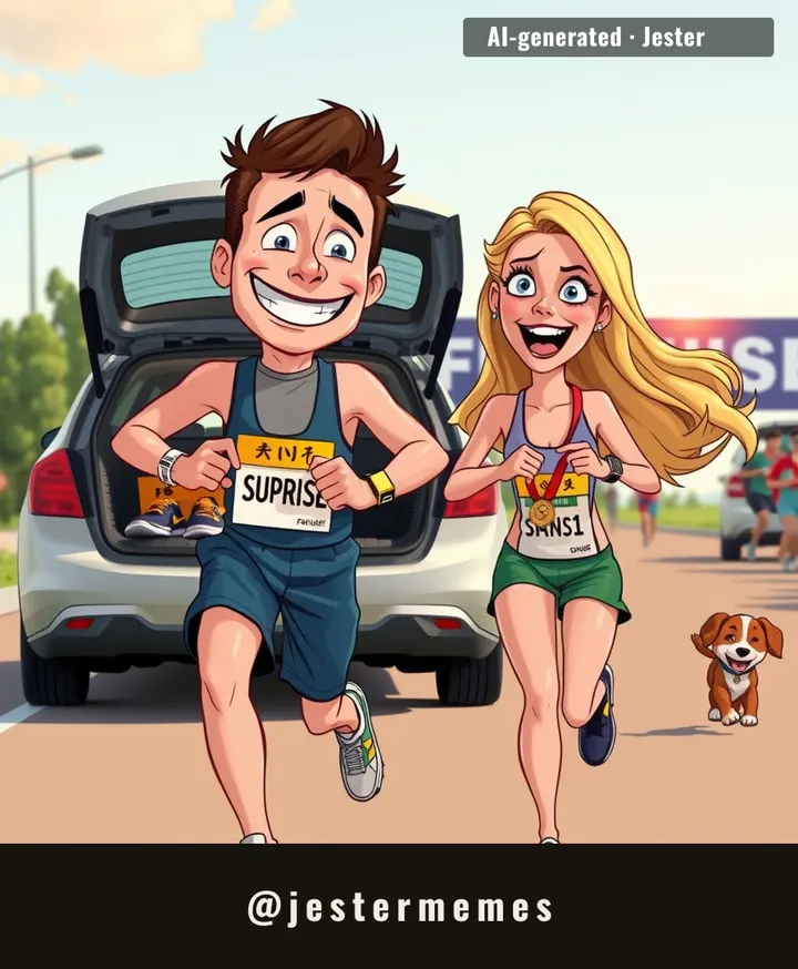 Two months of sneaky runs and he didn't even get a medal for the deception — just a girlfriend who won't stop crying.