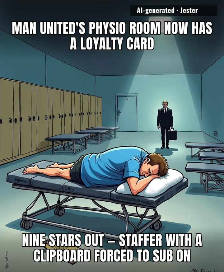 At this rate, Man United's starting XI will be picked from the physio's waiting room — and the physio is still injured.
